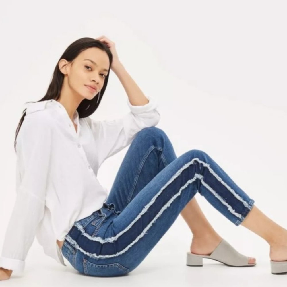 TOPSHOP Moto Hayden Boyfriend Side Panel Jeans 26